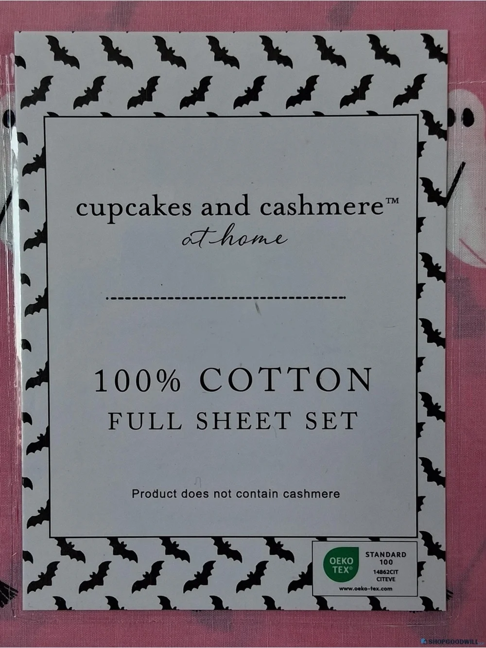 Cupcakes and Cashmere Cortton ghosts full size sheet set, new